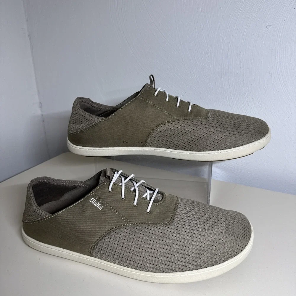 Olukai Nohea Moku Shoes Mens Size 14 No Tie Boat Shoe Mesh Clay Tapa Color
